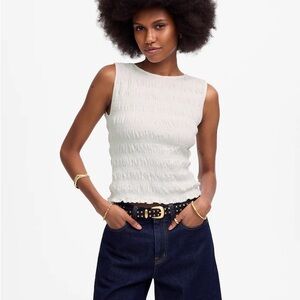 Madewell Smocked Boatneck Tank